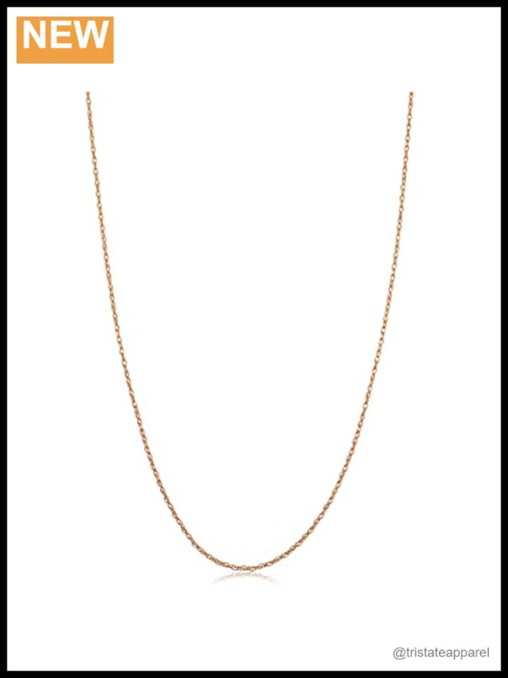 14K Rose Gold Rope Chain Necklace 14 Inch Choker for Women